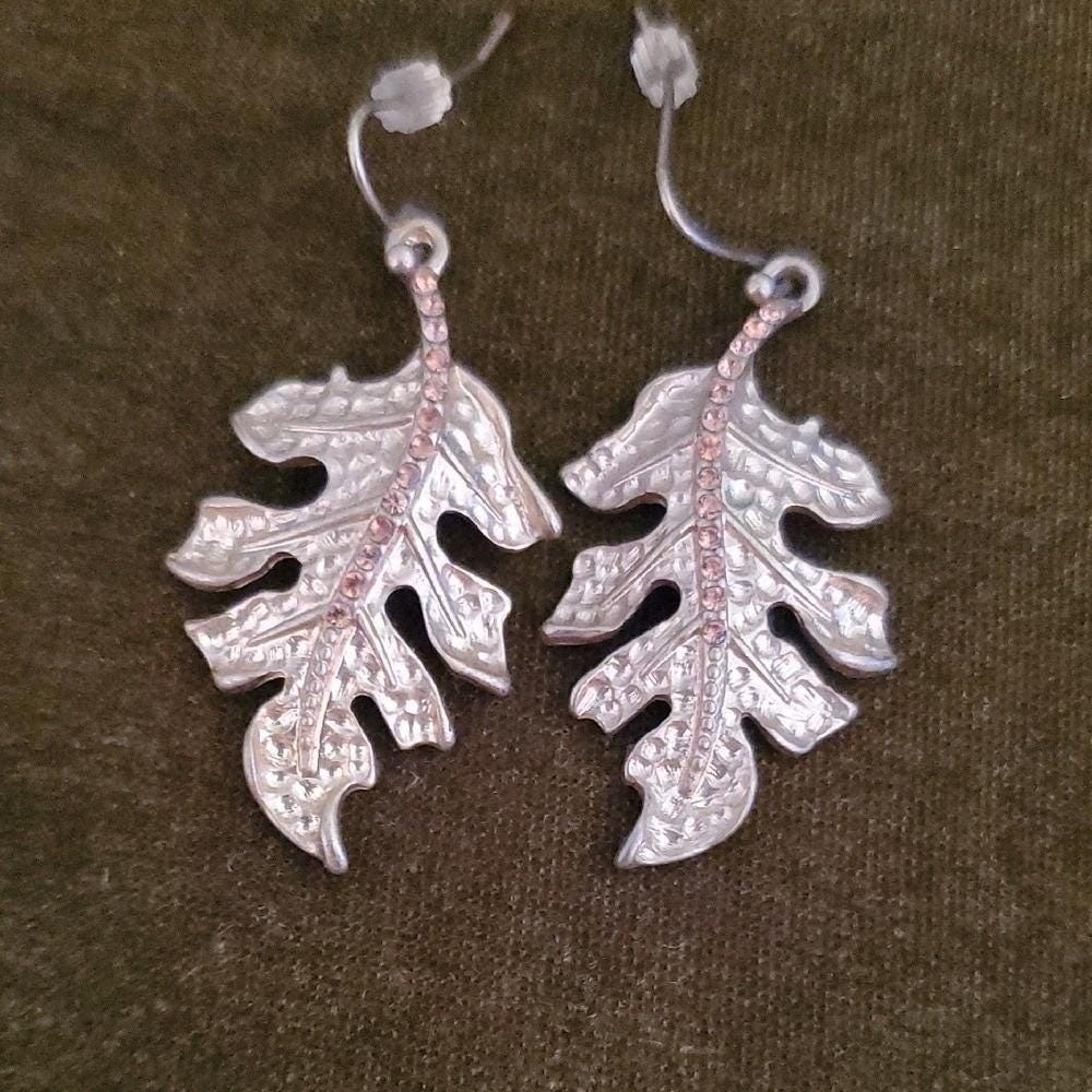 Vintage Goldtone‎ Leaf Earrings Festive Y2k